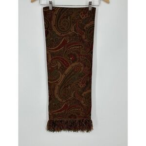 Vintage Paul Stuart 66x12 Silk Cashmere Scarf With Fringe S2